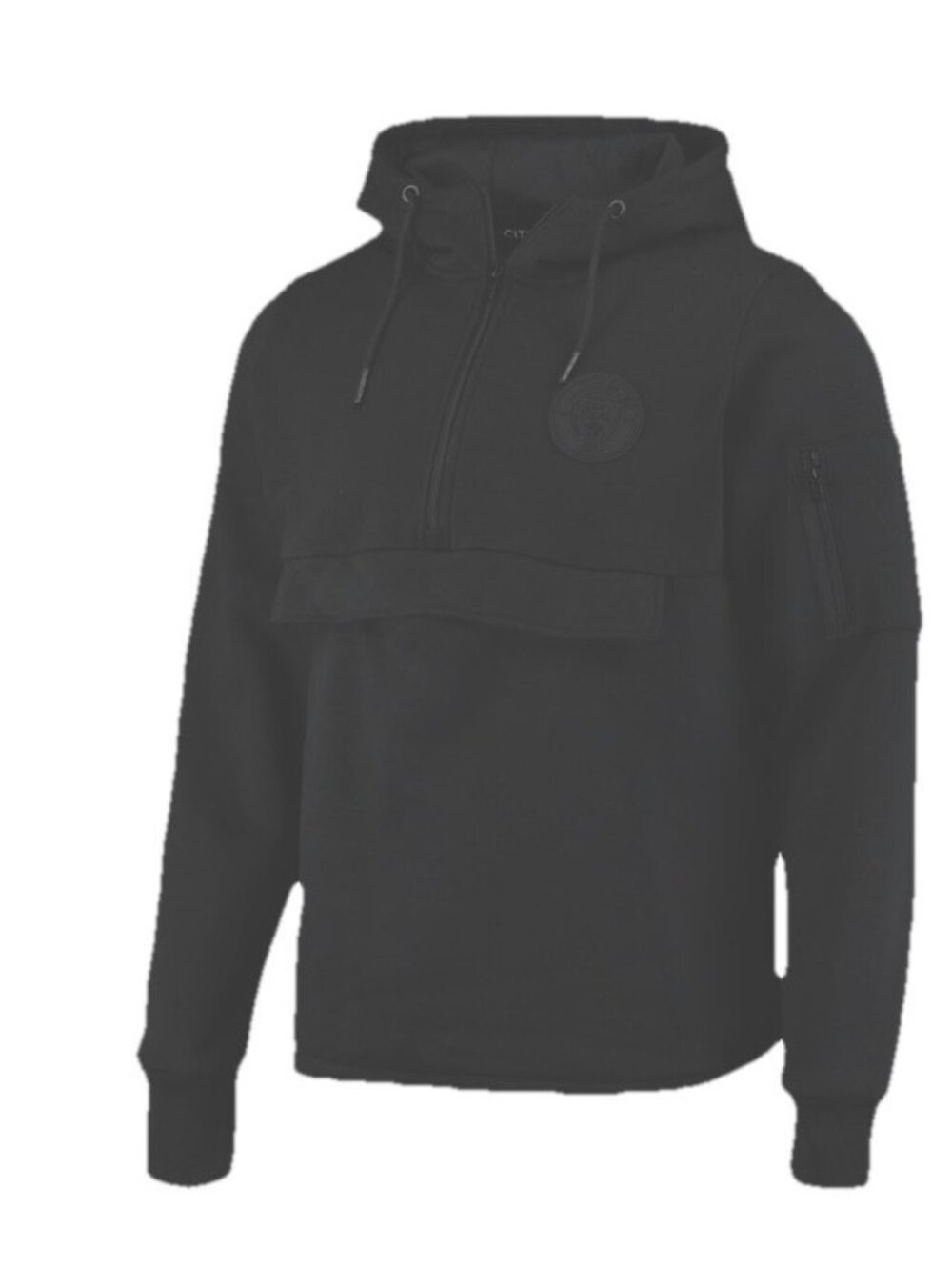 Liverpool FC Hoodie Black  LFC 1/4 Zip Football Mens Medium Fleece Pockets